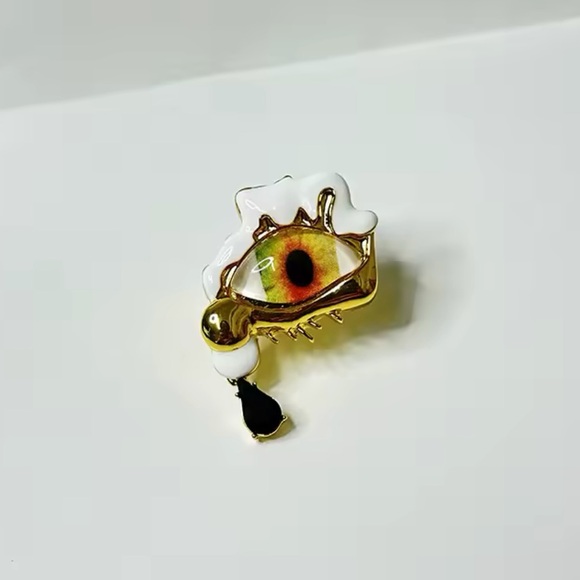Micola - Personality Art Devil's Eye Teardrop Earrings & Ring Set ( Adjustable) - Picture 14 of 15